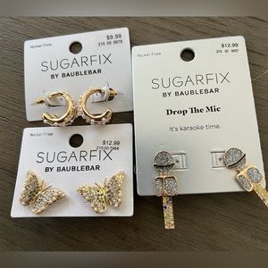 3 pairs Statement Earrings Bundle Sugarfix BaubleBar NWT Gift Ready